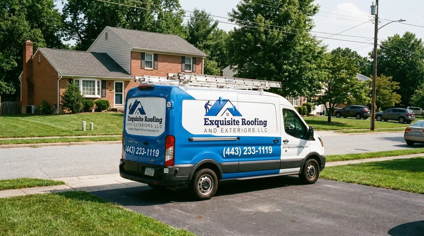 Exquisite Roofing and Exteriors LLC service van