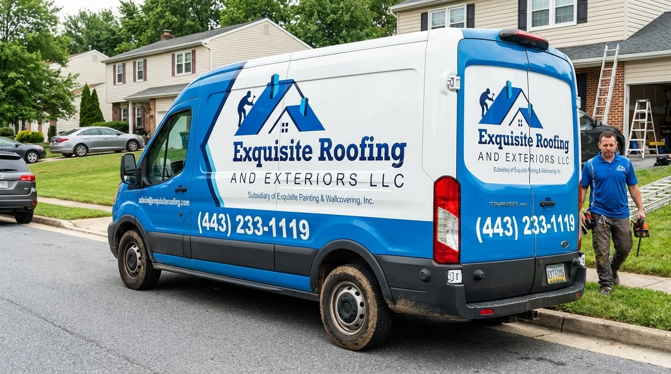 Exquisite Roofing and Exteriors LLC service van